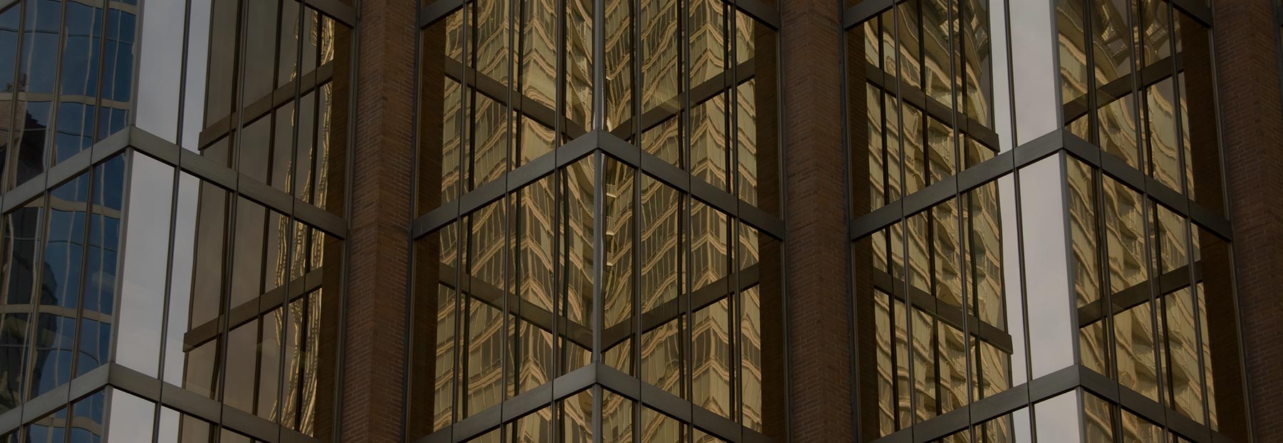 close up of skyscraper windows reflections