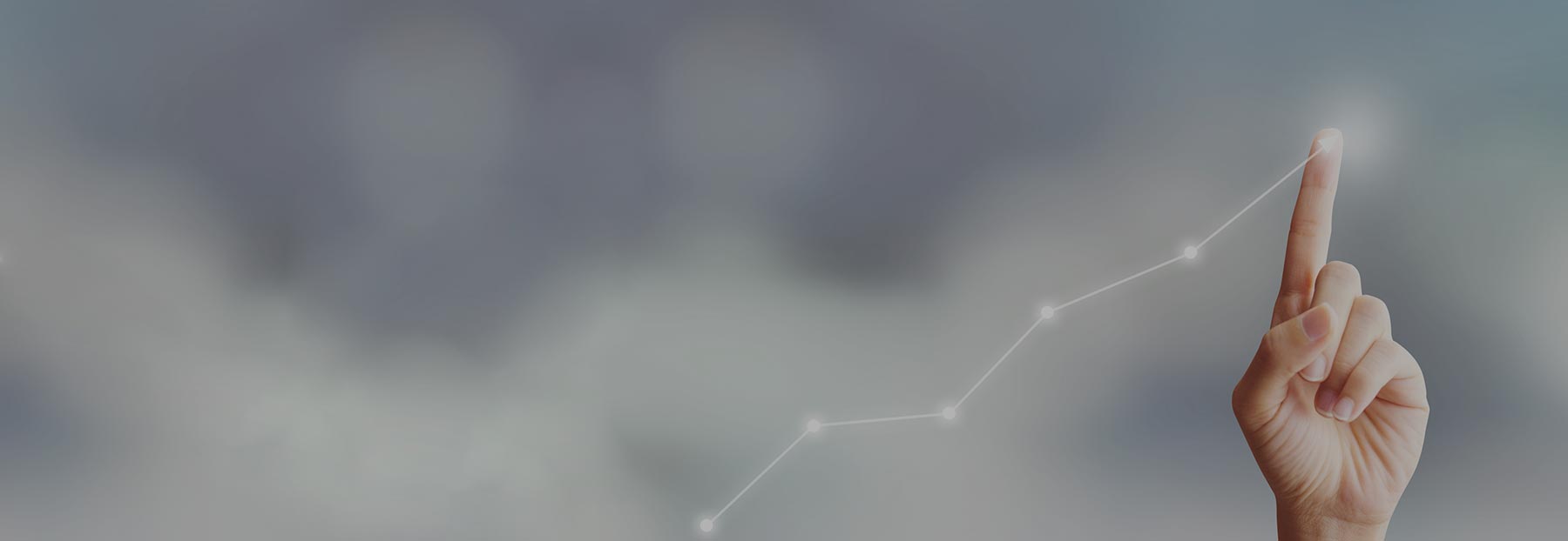 Close up of a finger drawing a graph