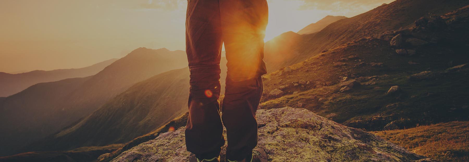Close up of hiker on mountain