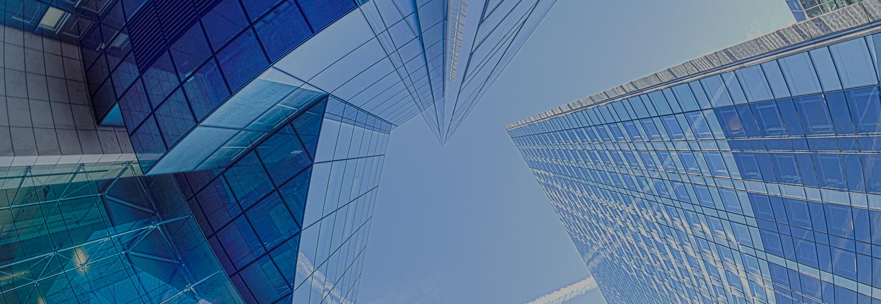 View of tall skyscrapers from below