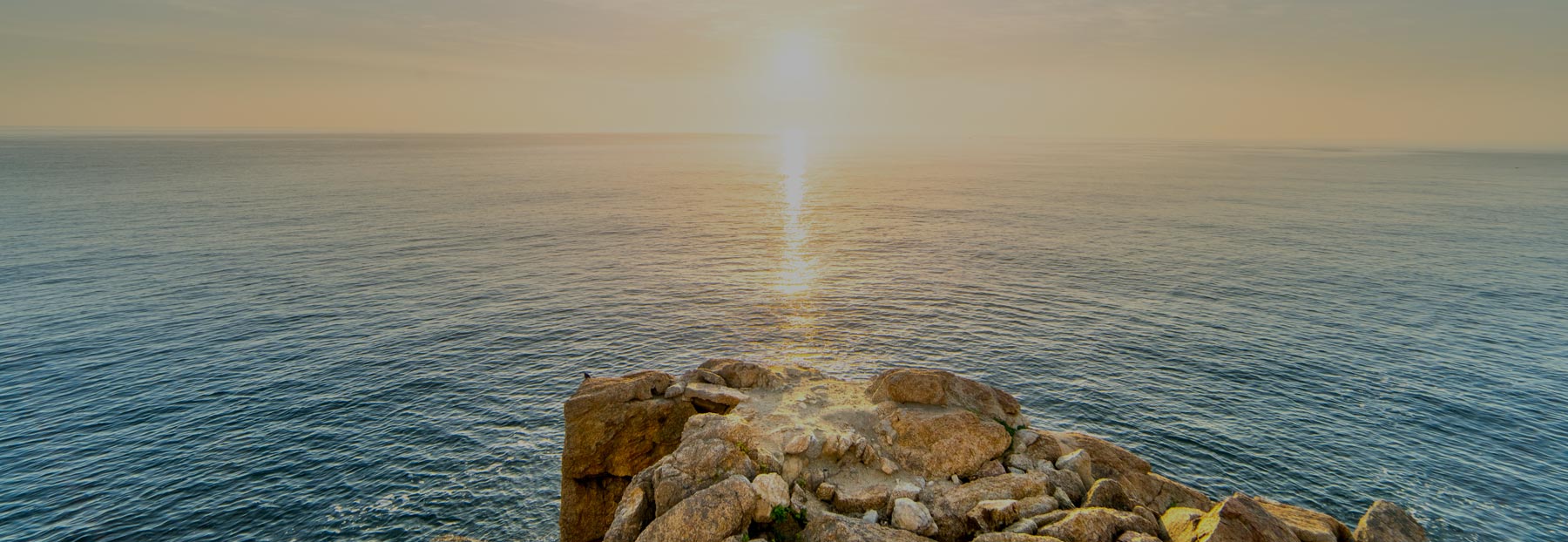 Scenic view of ocean from a rocky shore