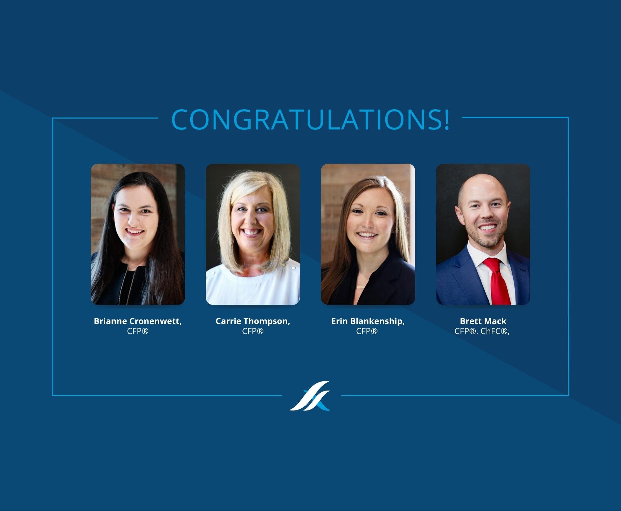 Congratulations post for four Hamilton Capital employees