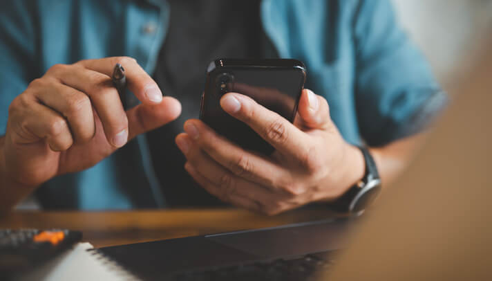 Reviewing information on cell phone